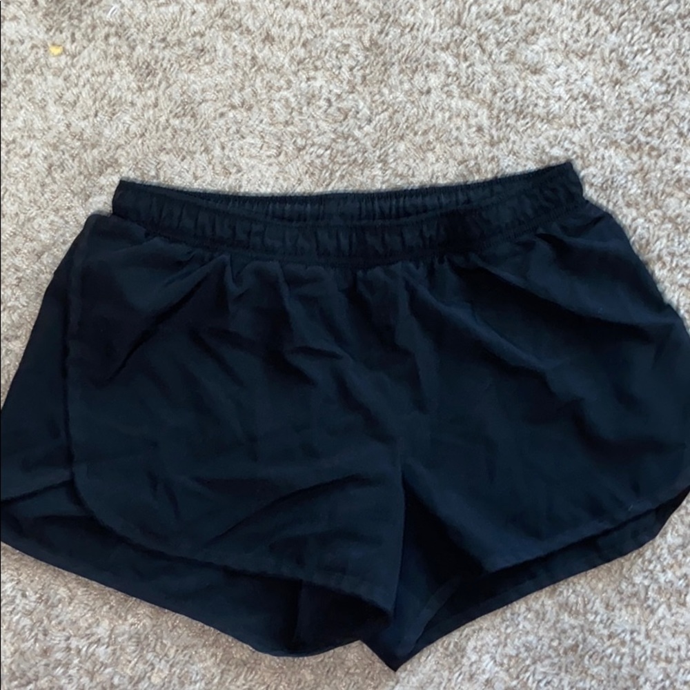 black athletic shorts